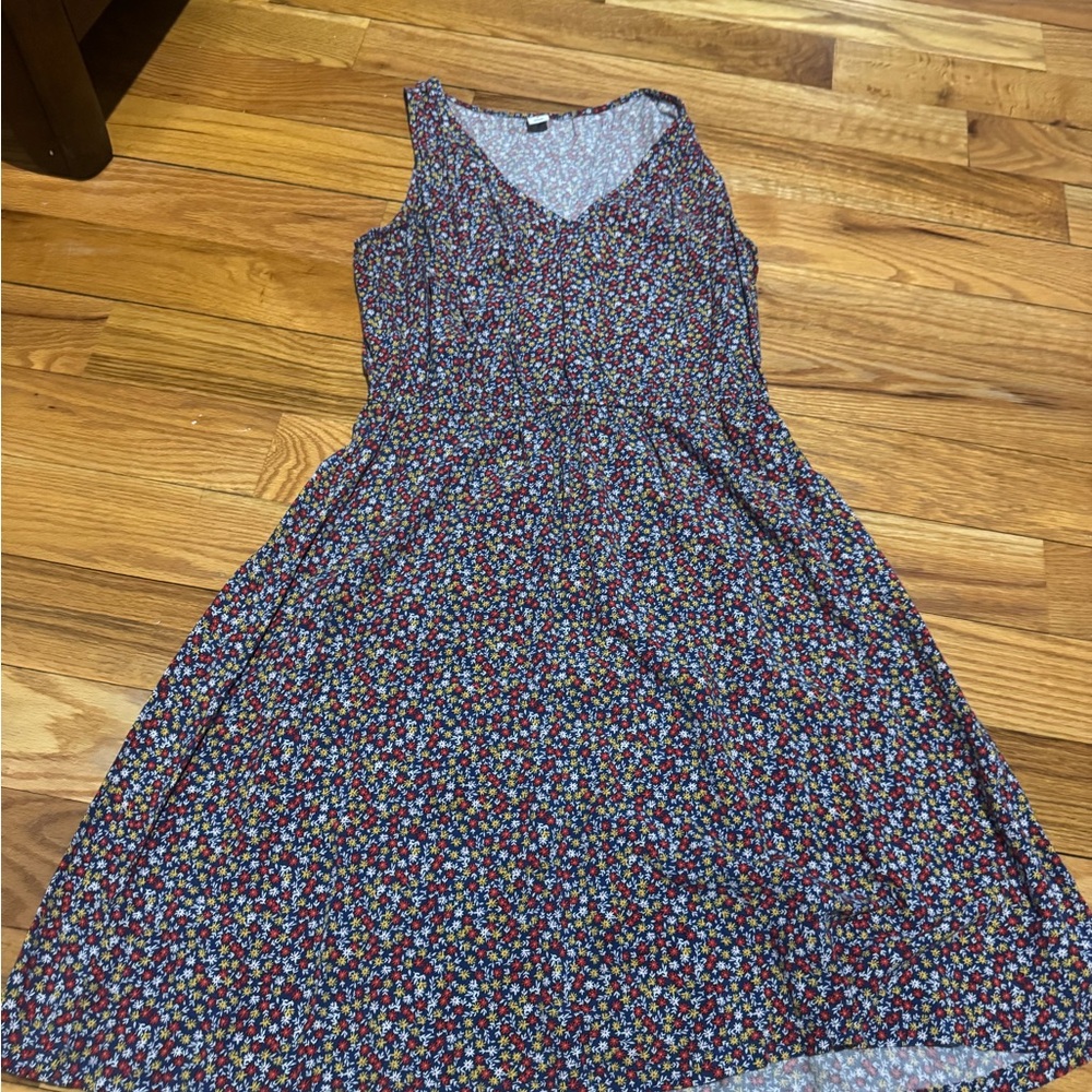 GAP Blue and Red Floral Midi Dress